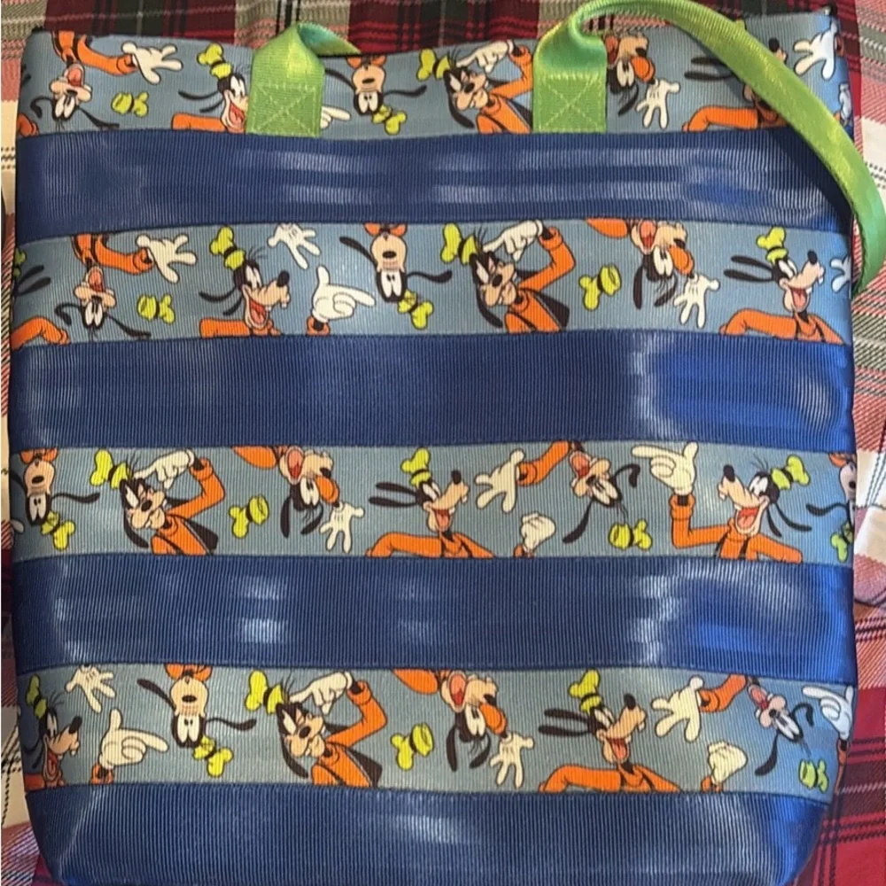 Character Print Tote Bag in Blue and Green - Picture 1 of 8